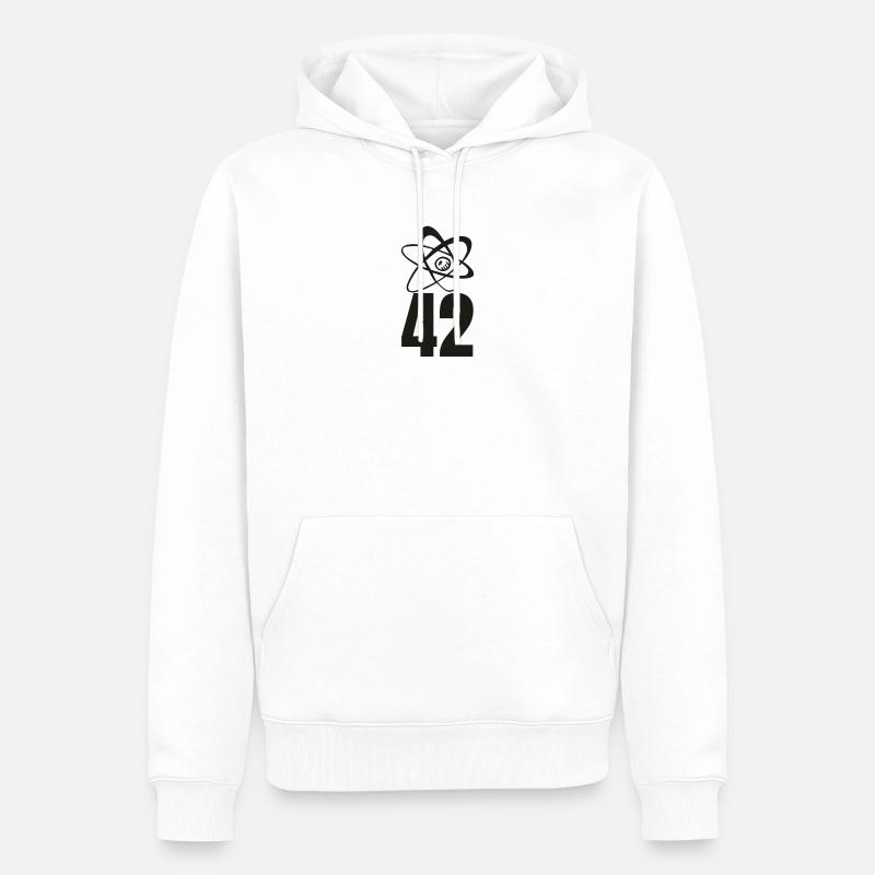 42, la réponse pour l'univers! - Sweat à capuche Premium bio Homme - blanc