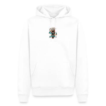 RobVibe Wildclub – Halloween-Fledermaus - Männer Premium Bio Hoodie - Weiß - Vorne - Nico (187cm)