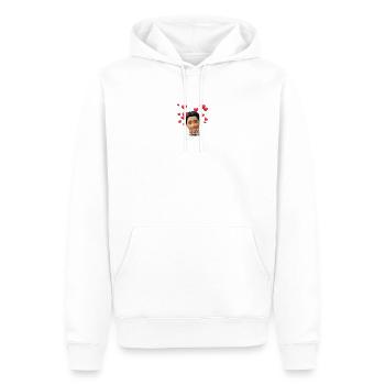 JONNY-CASH-LOVE - Männer Premium Bio Hoodie - Weiß - Vorne - Nico (187cm)
