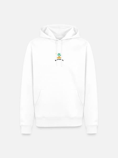 beach 🏖🏖please holiday design - Men’s Premium Organic Hoodie - white