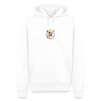 Alpaka - Männer Premium Bio Hoodie - Weiß - Vorne - Nico (187cm)