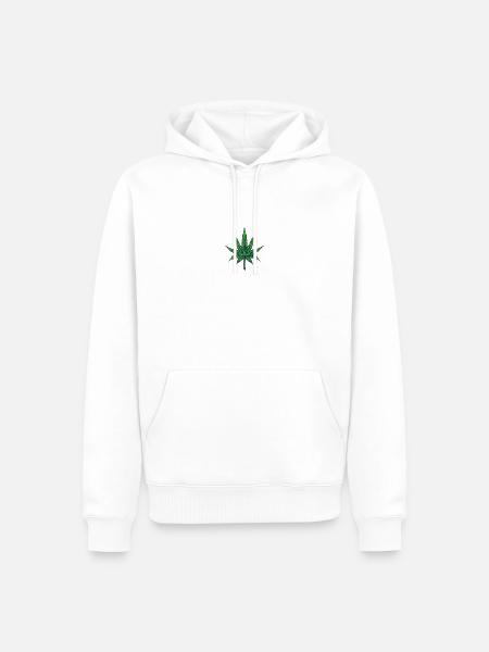 Leaf - Männer Premium Bio Hoodie - Weiß