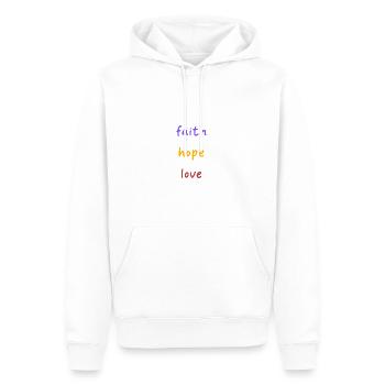 Foi Espoir Amour - Espoir - Sweat à capuche Premium bio Homme - blanc - Devant - Nico (187cm)