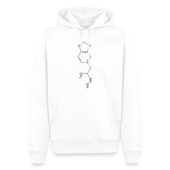 MDMA Strukturformel - Männer Premium Bio Hoodie - Weiß - Vorne - Nico (187cm)