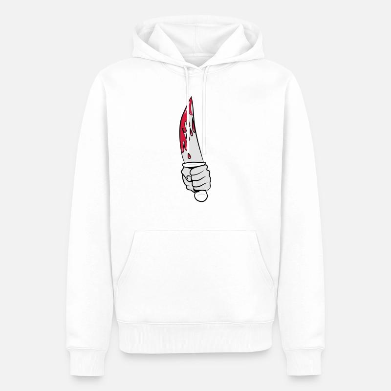 Couteau d'horreur fraîche - Sweat à capuche Premium bio Homme - blanc
