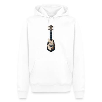 Ukulélé abstrait - Sweat à capuche Premium bio Homme - blanc - Devant - Nico (187cm)