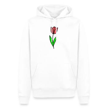 Bande dessinée Tulip Fleur - Sweat à capuche Premium bio Homme - blanc - Devant - Nico (187cm)