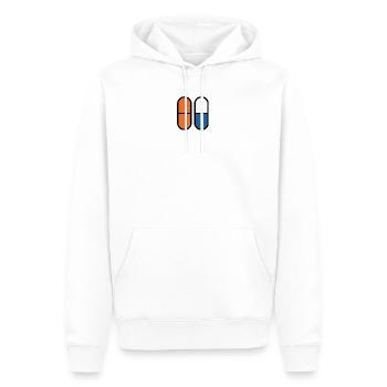 Pilules et gélules | Symbole de la médecine et de la pharmacie - Sweat à capuche Premium bio Homme - blanc - Devant - Nico (187cm)