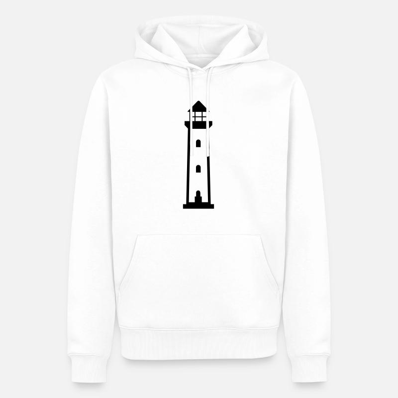 Leuchtturm - Männer Premium Bio Hoodie - Weiß