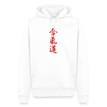 KANJI VECTORISE - Sweat à capuche Premium bio Homme - blanc - Devant - Nico (187cm)