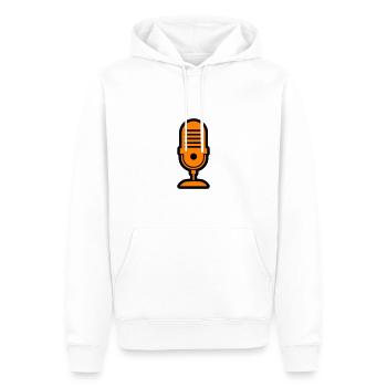 Mikrofon Symbol Journalist Podcast - Männer Premium Bio Hoodie - Weiß - Vorne - Nico (187cm)