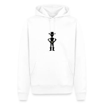 Cowboy - Männer Premium Bio Hoodie - Weiß - Vorne - Nico (187cm)
