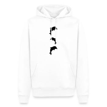 dauphins - Sweat à capuche Premium bio Homme - blanc - Devant - Nico (187cm)