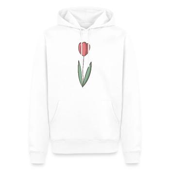 tulipe - Sweat à capuche Premium bio Homme - blanc - Devant - Nico (187cm)