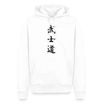 Bushido (Weg des Kriegers) - Männer Premium Bio Hoodie - Weiß - Vorne - Nico (187cm)