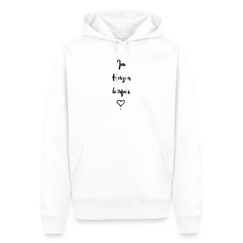 Im Herzen barfuss - Männer Premium Bio Hoodie - Weiß - Vorne - Nico (187cm)