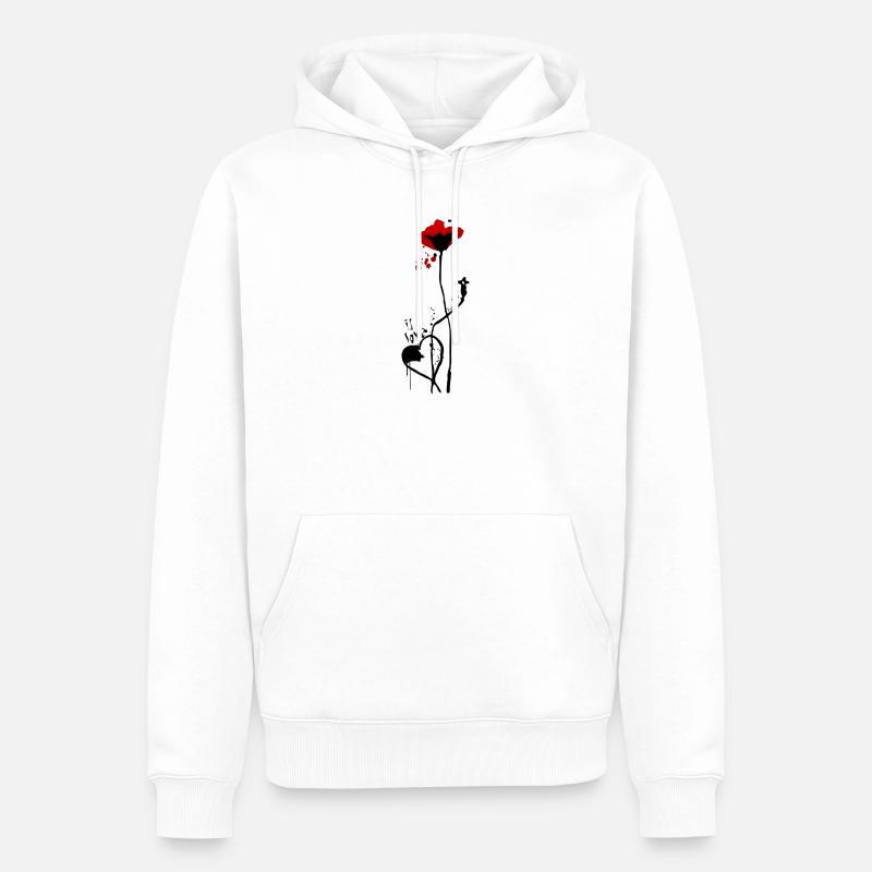 Es ist Liebe.. mit Mohn-Design - Männer Premium Bio Hoodie - Weiß