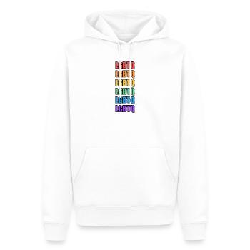 Vibrant Rainbow LGBTQ Pride Design - Men’s Premium Organic Hoodie - white - Front - Nico (187cm)