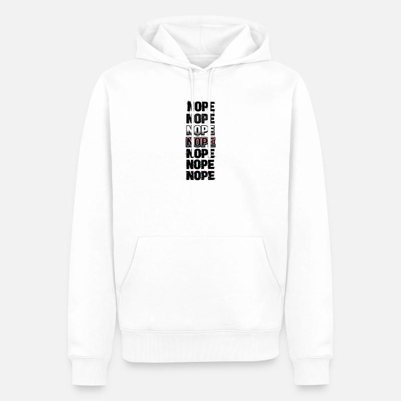 Nein, Neon-Glitch-Textstack - Männer Premium Bio Hoodie - Weiß