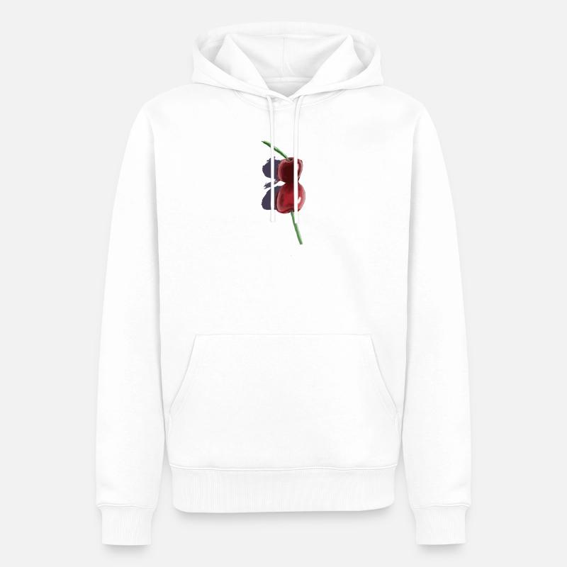 Duo Aquarelle Cerise - Sweat à capuche Premium bio Homme - blanc