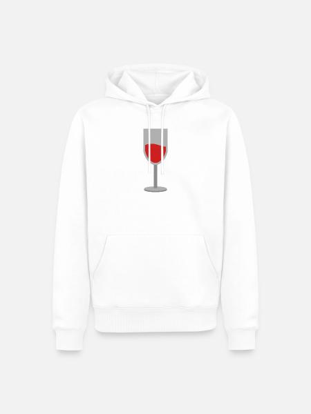Weinglas - Männer Premium Bio Hoodie - Weiß