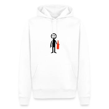 Bier Trinken Strichmännchen - Männer Premium Bio Hoodie - Weiß - Vorne - Nico (187cm)