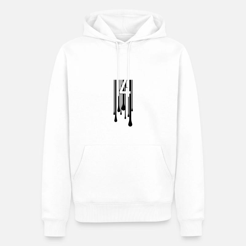 4CODE. Noir fondant - Sweat à capuche Premium bio Homme - blanc