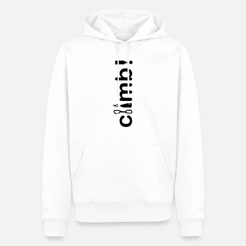 "climb" - Klettern! - Männer Premium Bio Hoodie - Weiß