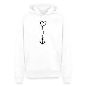 Anker mit Herz am Seil - Männer Premium Bio Hoodie - Weiß - Vorne - Nico (187cm)