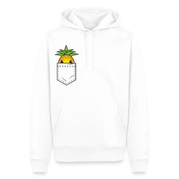 Brusttasche mit süßer Babyananas - Männer Premium Bio Hoodie - Weiß - Vorne - Nico (187cm)