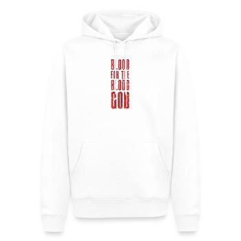 Blood For The Blood God - Men’s Premium Organic Hoodie - white - Front - Nico (187cm)
