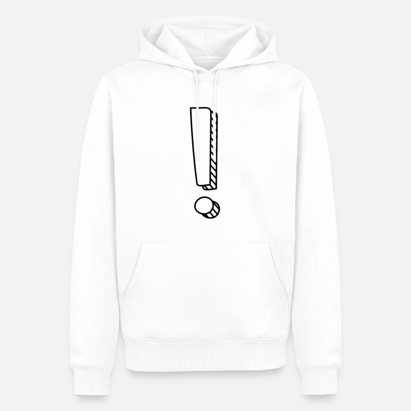 Point d’exclamation avec ombres - Sweat à capuche Premium bio Homme - blanc