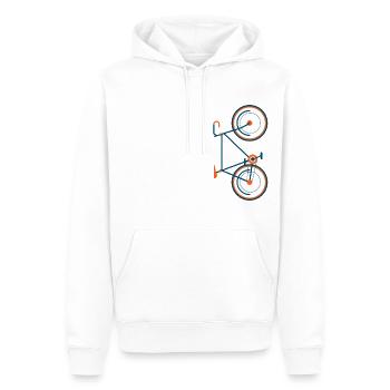 Balade à vélo - Sweat à capuche Premium bio Homme - blanc - Devant - Nico (187cm)