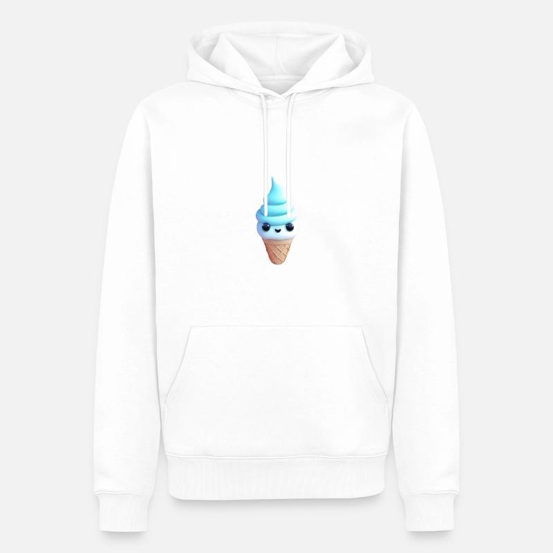 Crème glacée sucrée - Sweat à capuche Premium bio Homme - blanc