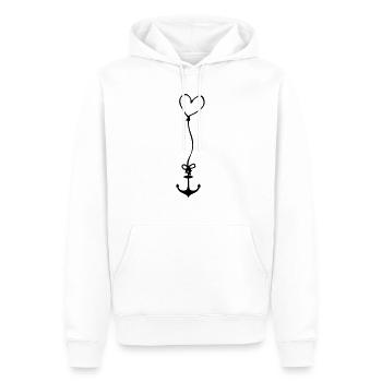 Anchor with heart on rope - Men’s Premium Organic Hoodie - white - Front - Nico (187cm)