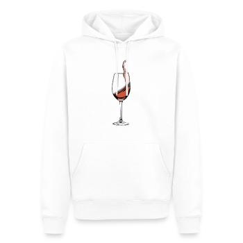 verre de vin - Sweat à capuche Premium bio Homme - blanc - Devant - Nico (187cm)