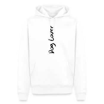 Lettrage amoureux des chiens - Sweat à capuche Premium bio Homme - blanc - Devant - Nico (187cm)
