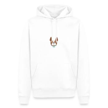 Hund - Männer Premium Bio Hoodie - Weiß - Vorne - Nico (187cm)