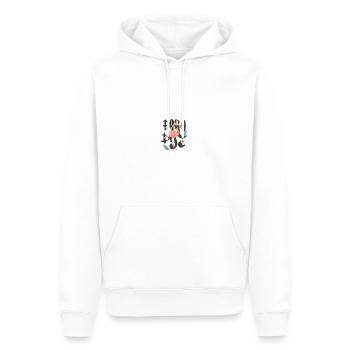 Flamingo - Männer Premium Bio Hoodie - Weiß - Vorne - Nico (187cm)