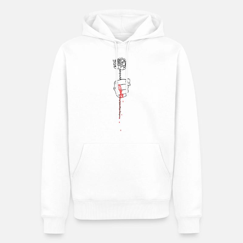 sang Rose - Sweat à capuche Premium bio Homme - blanc