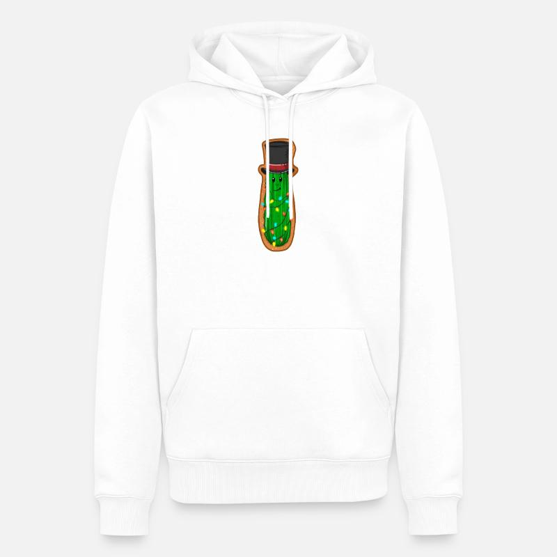 Concombre de Noël avec haut-de-forme - Sweat à capuche Premium bio Homme - blanc
