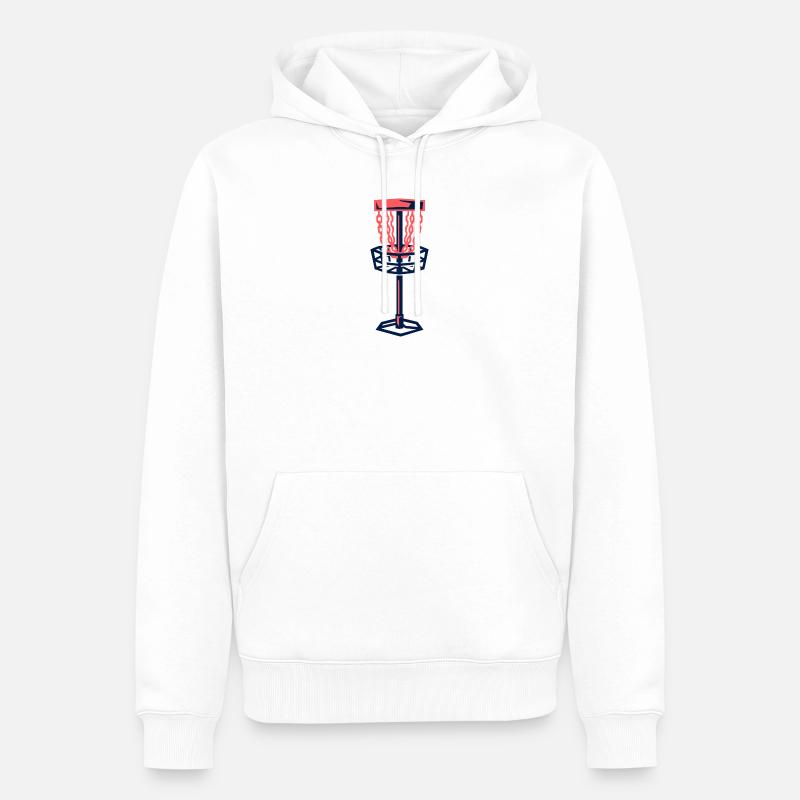 Disc Golf Basket Disc Disc Target - Sweat à capuche Premium bio Homme - blanc