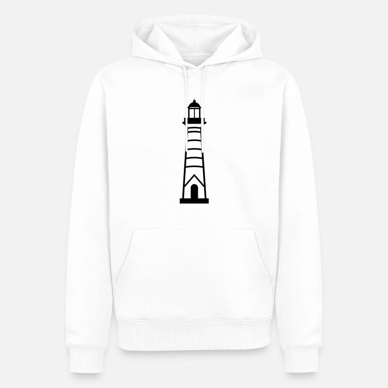 Leuchtturm - Männer Premium Bio Hoodie - Weiß