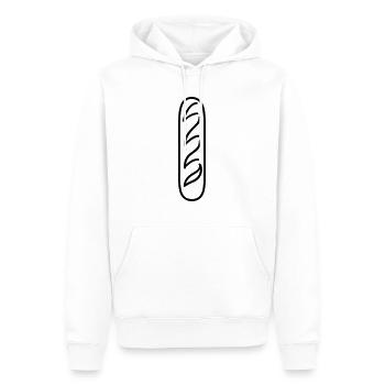 baguette - Sweat à capuche Premium bio Homme - blanc - Devant - Nico (187cm)
