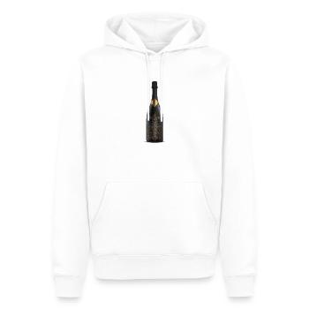 Black Sparkling Water Wine Bottle Silhouette - Men’s Premium Organic Hoodie - white - Front - Nico (187cm)
