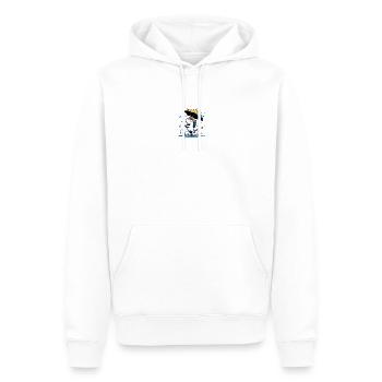 Glücklich - Einhorn im Regen - Männer Premium Bio Hoodie - Weiß - Vorne - Nico (187cm)