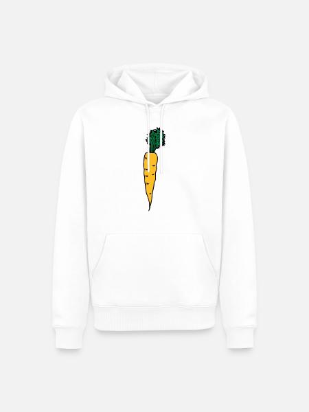 carrot - Männer Premium Bio Hoodie - Weiß