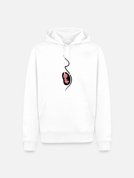 Pregnant Baby - Men’s Premium Organic Hoodie - white