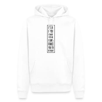 you disagree with me - Men’s Premium Organic Hoodie - white - Front - Nico (187cm)
