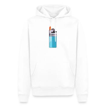 Briquet - Sweat à capuche Premium bio Homme - blanc - Devant - Nico (187cm)
